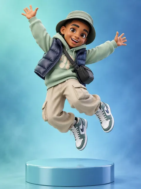 3D figurine in streetwear style