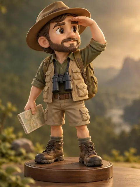 Explorer style 3D figurine example